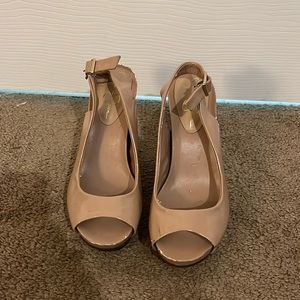 Patent leather wedges